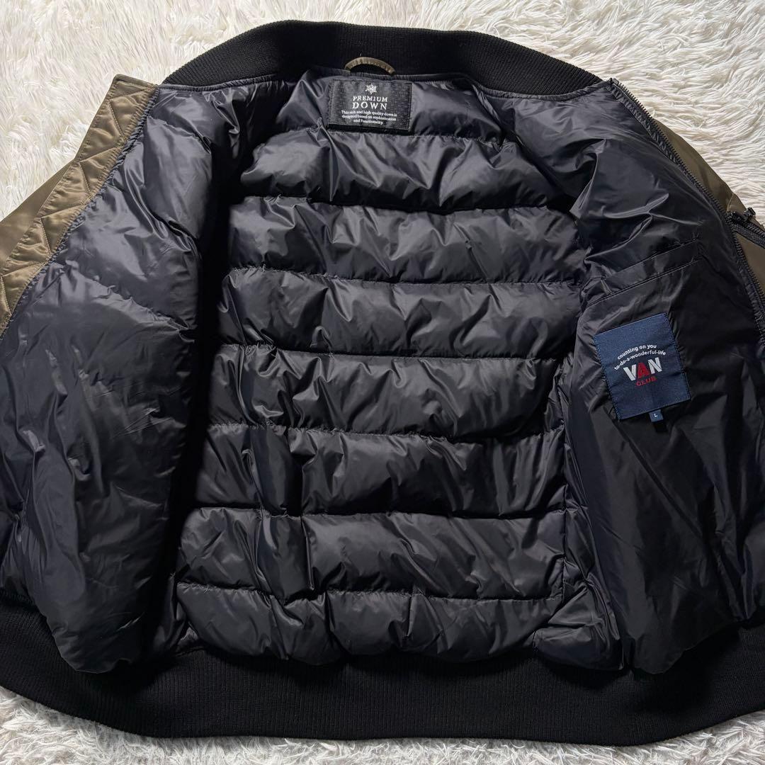 未使用/希少タグ付■VAN JACKET MA-1 アーチロゴ　カーキ　L