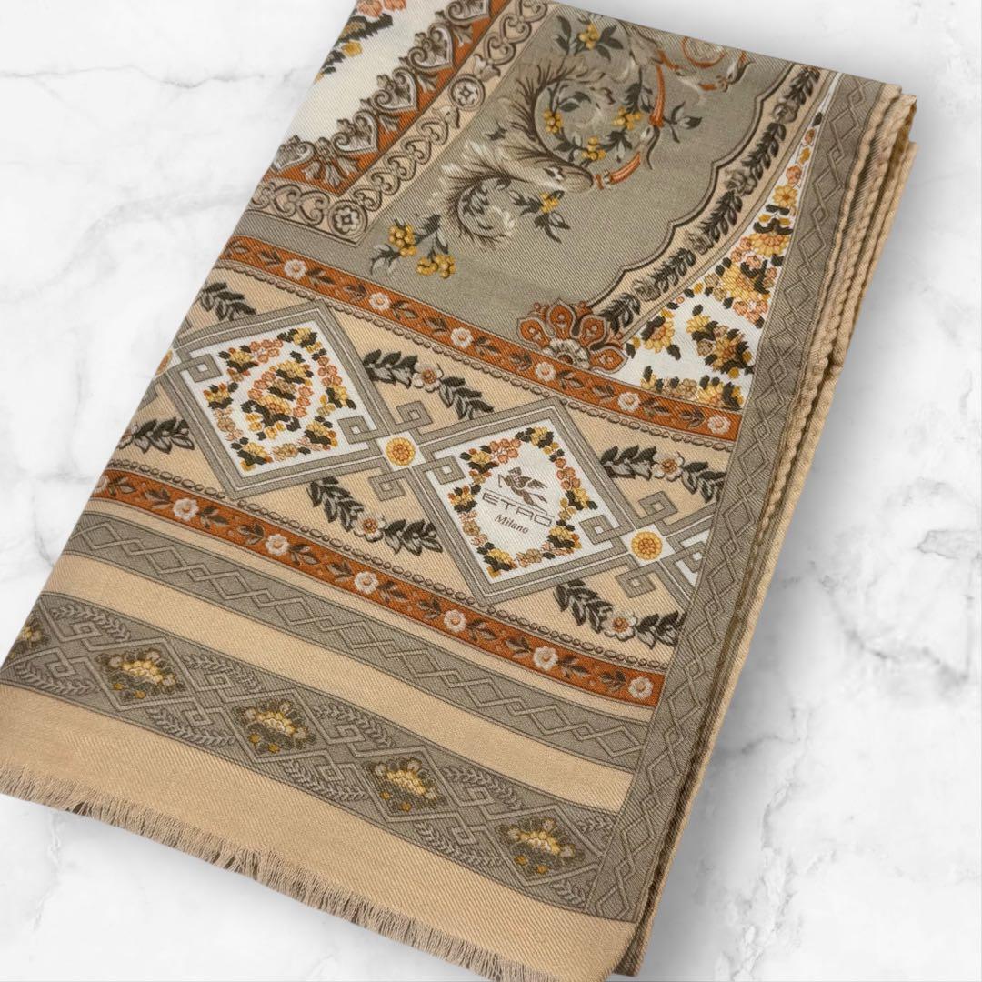 超美品✨ETRO エトロ　フラワー　ストール　スカーフ　ショール