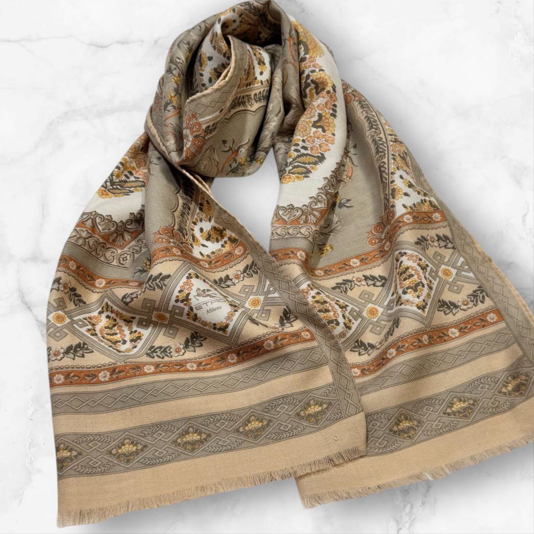 超美品✨ETRO エトロ　フラワー　ストール　スカーフ　ショール