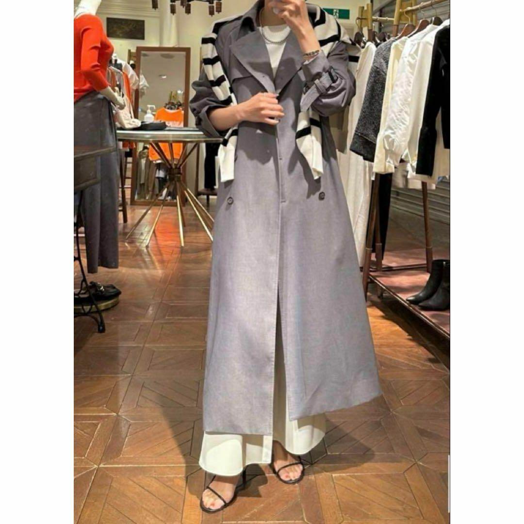 Loungedress　ラウンジドレス トレンチコート　ロング丈　グレー　F