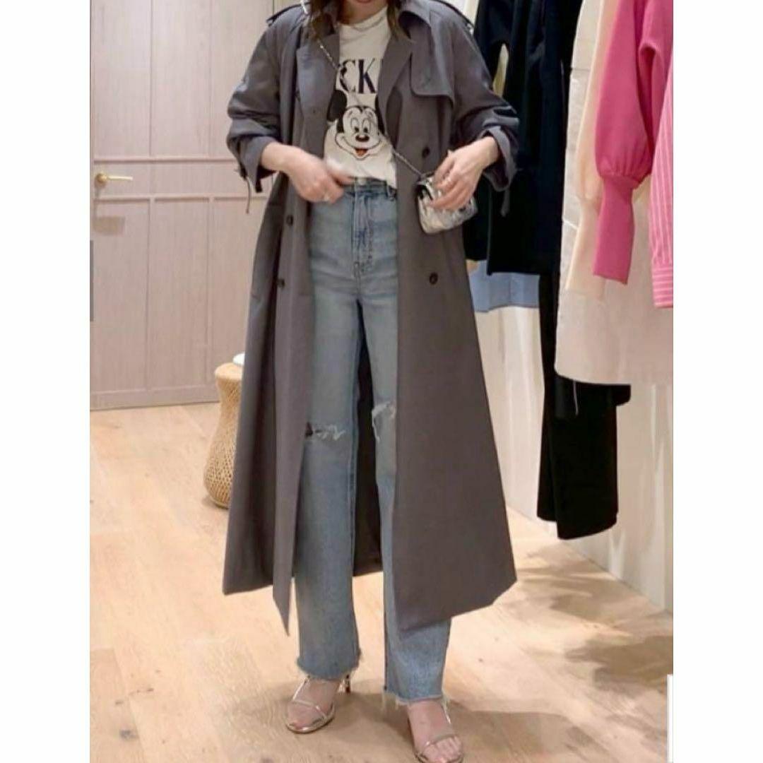 Loungedress　ラウンジドレス トレンチコート　ロング丈　グレー　F