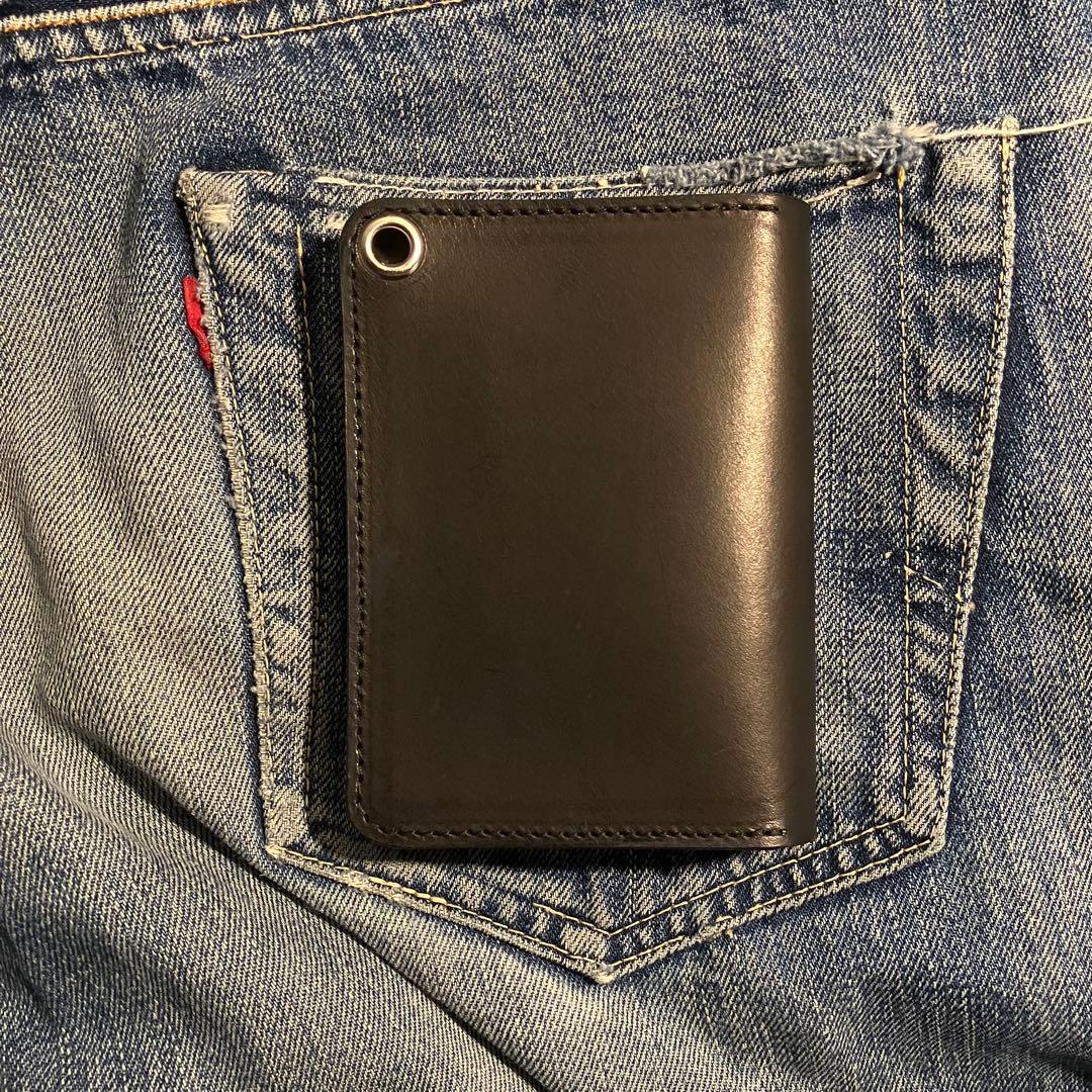 お札が折れない！ミドルトラッカーウォレット 3層 シルバー925 アポロコンチョ