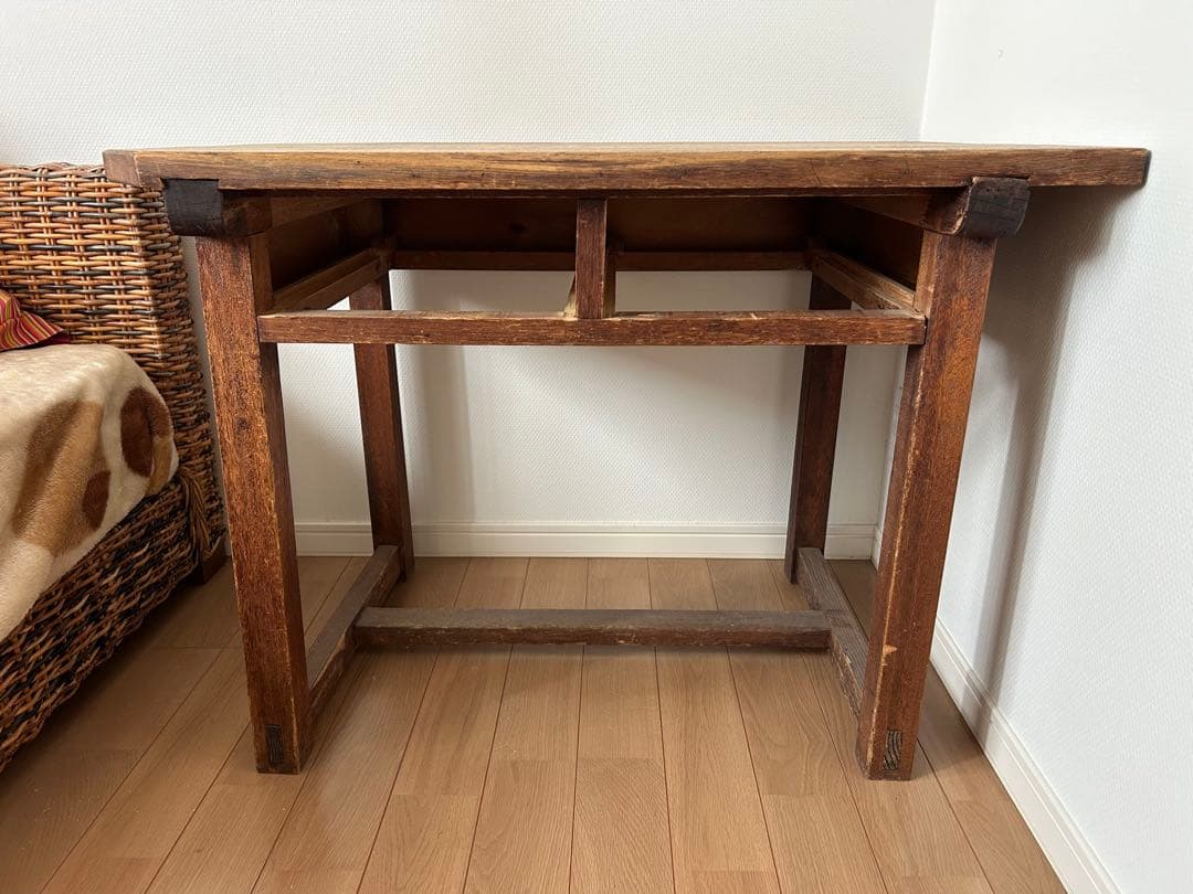 作業台 木製テーブル デスク 古家具 ヴィンテージ風/アンティーク