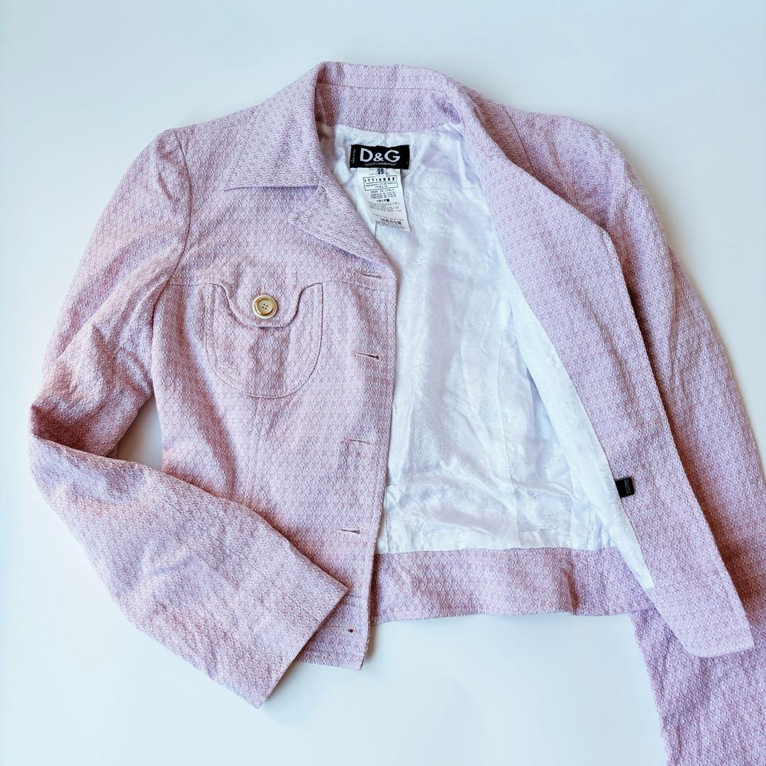 ドルチェ&ガッバーナ　リネン混　ジャケット　ショート丈　サマーツイード　M