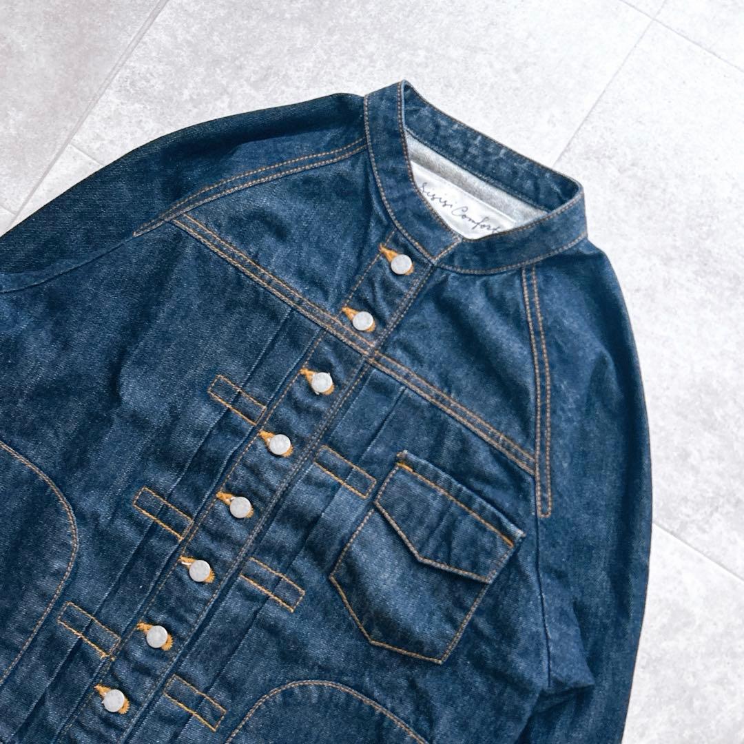 極美品✨si-si-si comfort スタンドカラー デニムジャケット 38