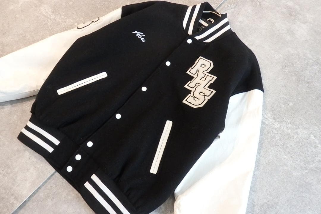 varsityjackets09 スタジャン ワッペン レザー袖 XL相当