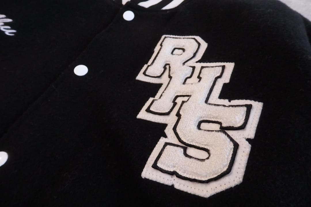 varsityjackets09 スタジャン ワッペン レザー袖 XL相当