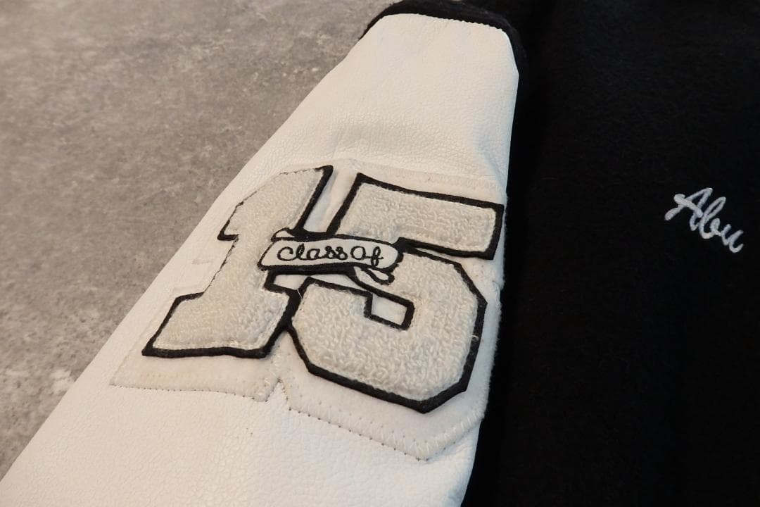 varsityjackets09 スタジャン ワッペン レザー袖 XL相当