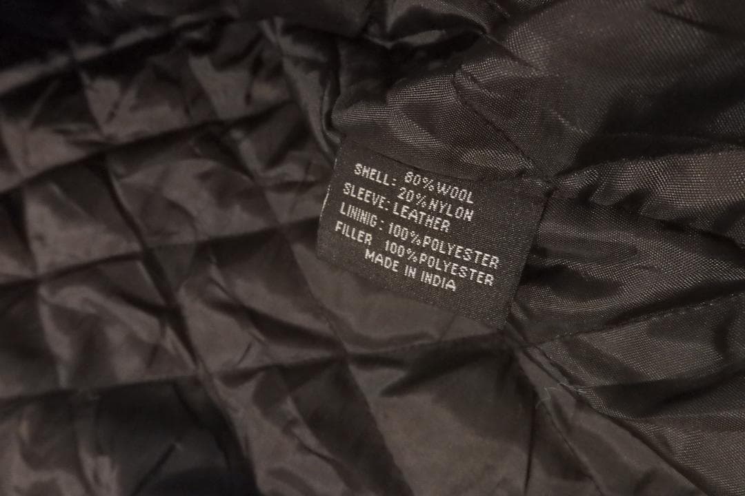 varsityjackets09 スタジャン ワッペン レザー袖 XL相当