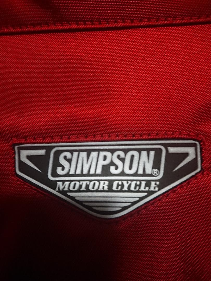 値下 SIMPSON ライディングジャケット 冬用インナー付き レッド/ブラック