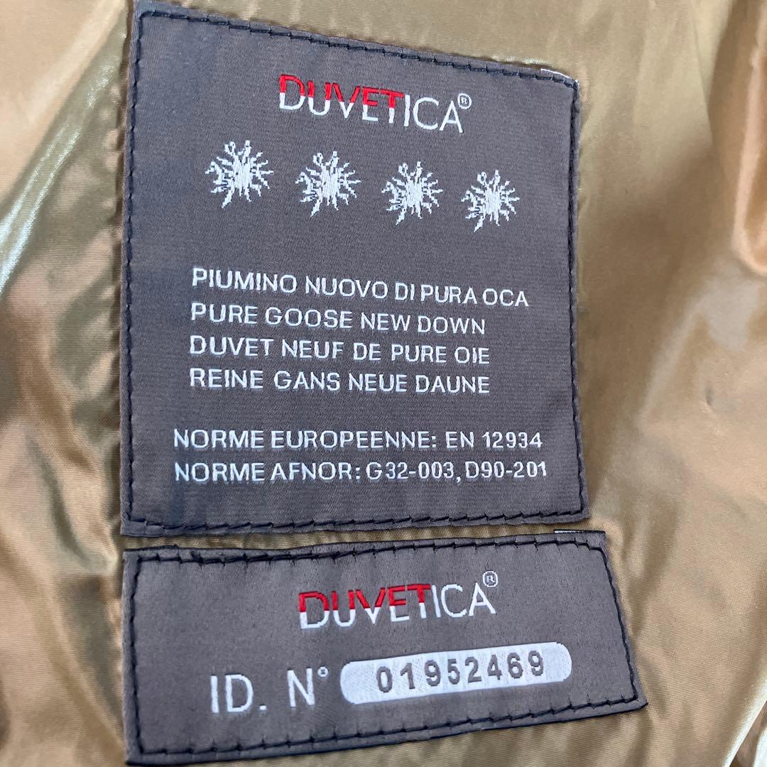 美品デュベチカファーフード付き ベージュ ダウンベスト 44