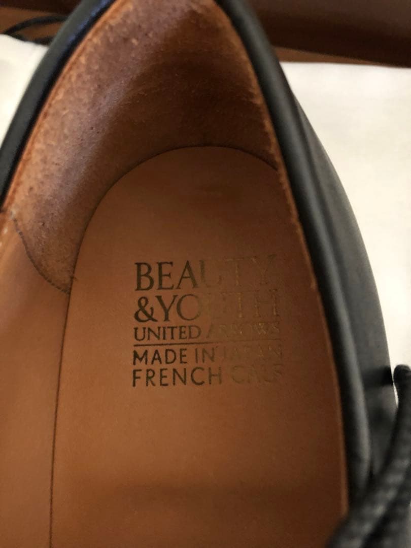 BEAUTY&YOUTH ブラックレザーシューズ US8