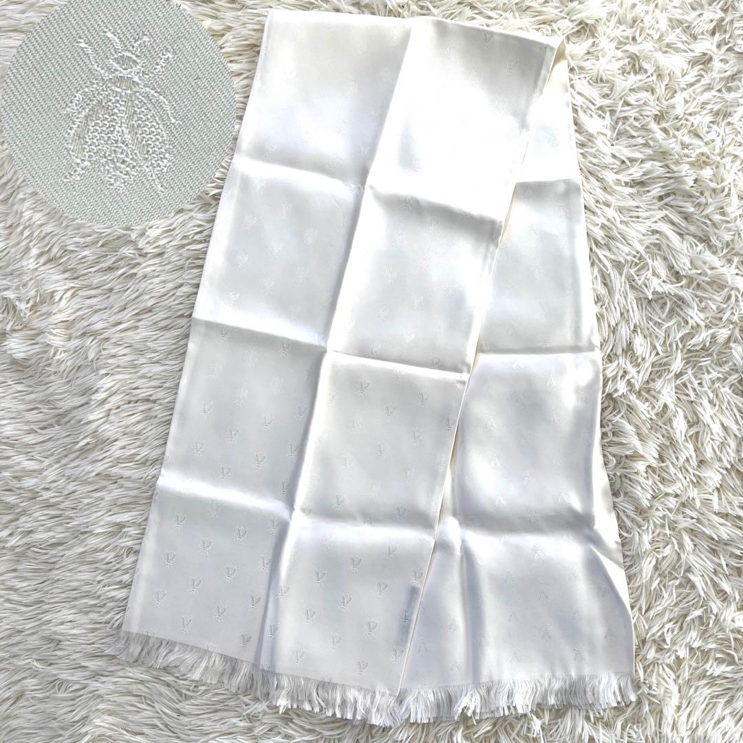 【未使用品】エルメス ストール シルク100% 白 ハチ 希少