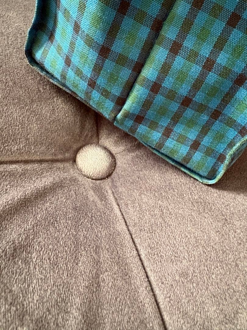 ファミリア　トートバッグ　小　青チェック