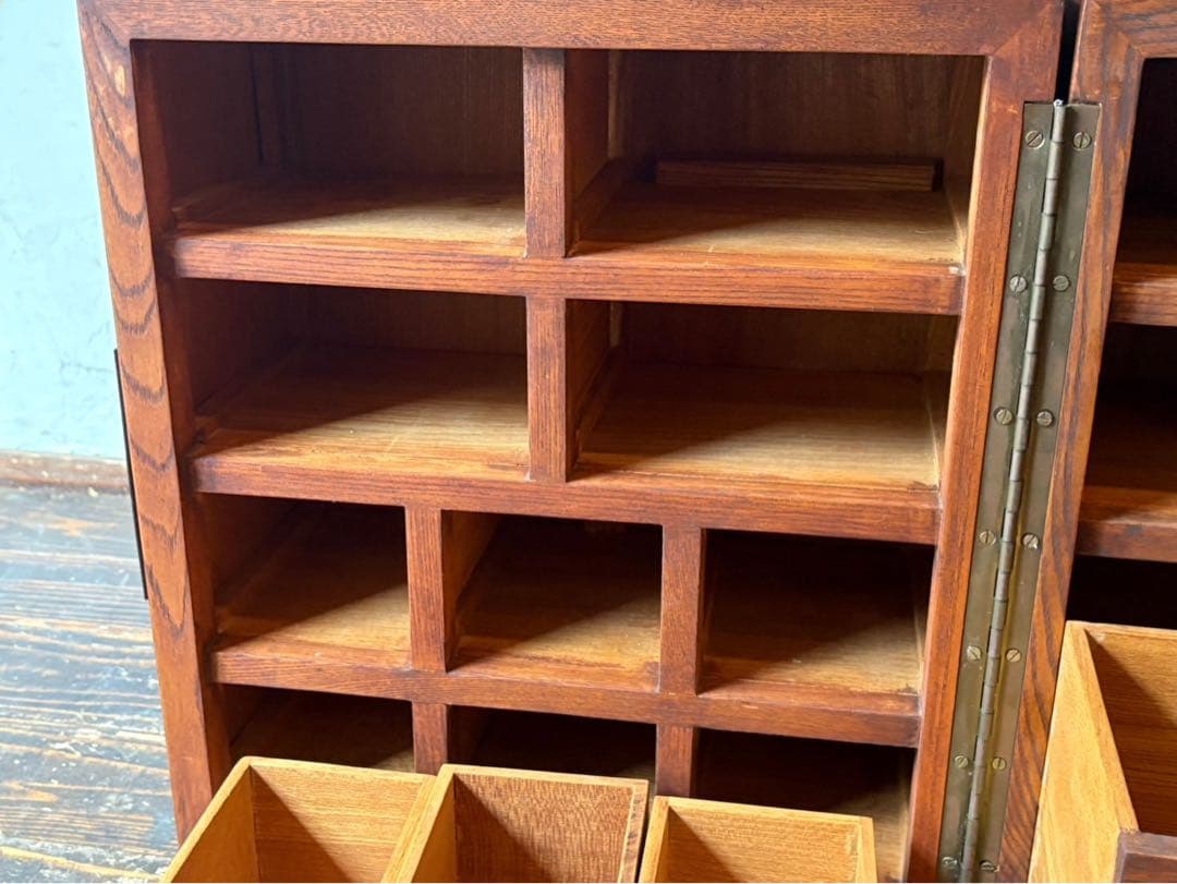 折りたたみ式 薬箪笥 多引出 年代物 インテリア アンティーク 昭和レトロ当時物