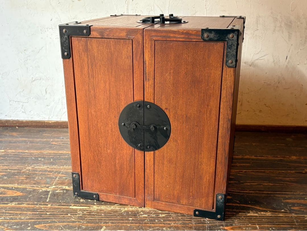 折りたたみ式 薬箪笥 多引出 年代物 インテリア アンティーク 昭和レトロ当時物