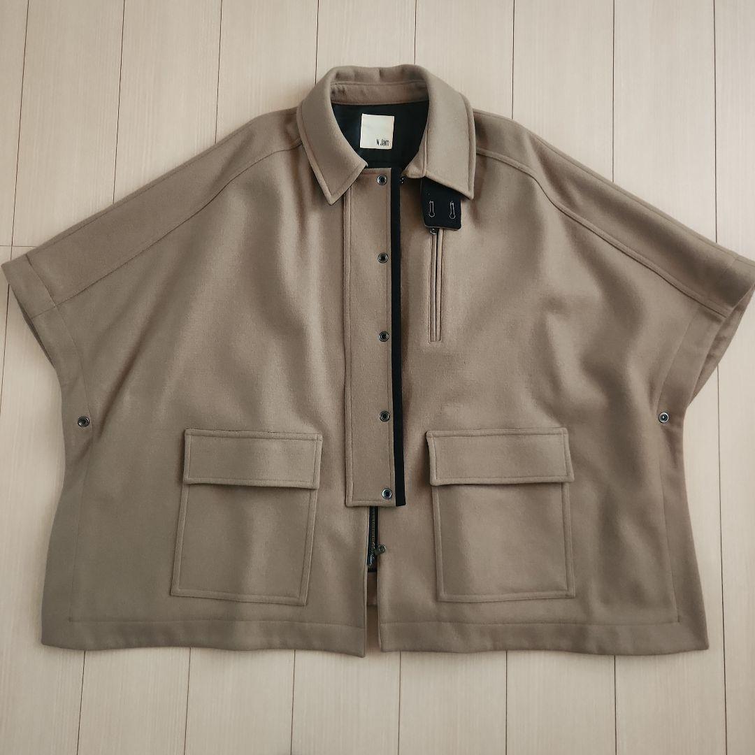 Noble N.Jam ハンティングコート　ケープ　ポンチョ　モカ系　日本製