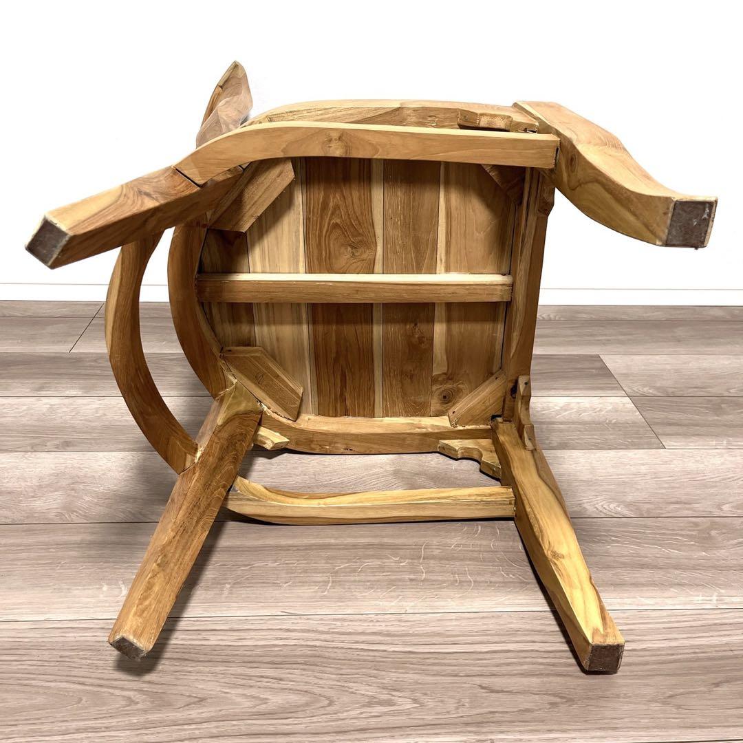 TEAK & LEATHER DINIG CHAIR①