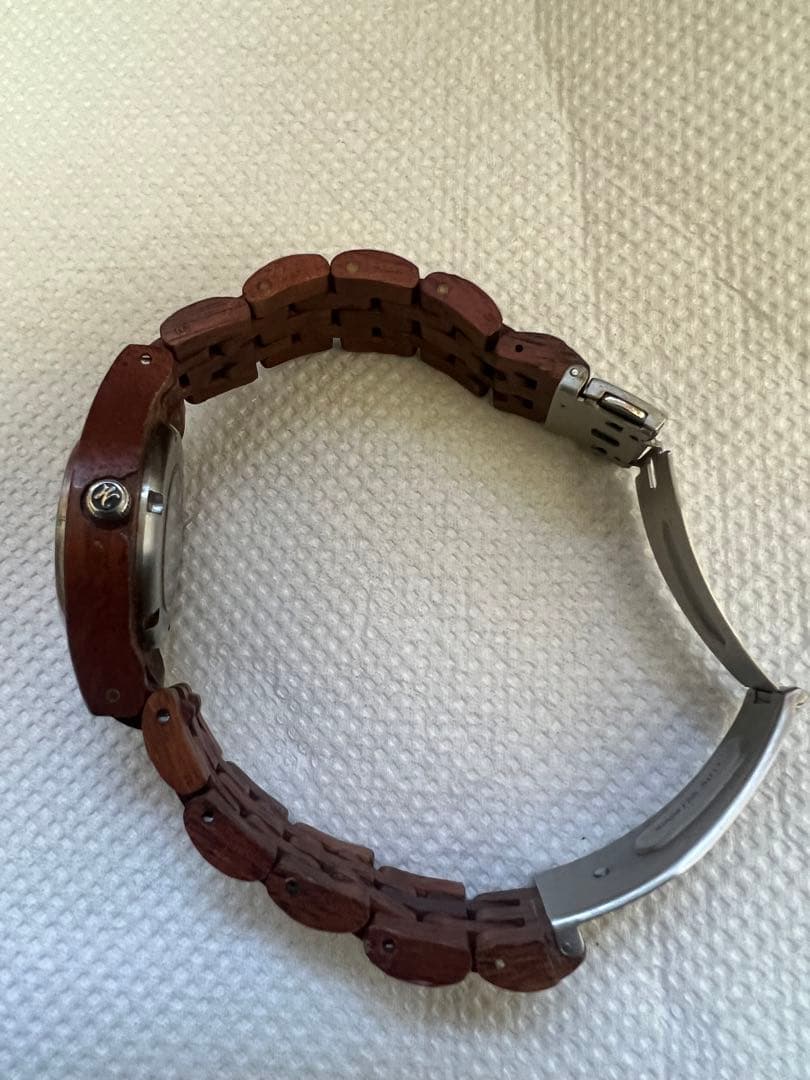 HAWAII ウッドアナログ腕時計 デイト付き