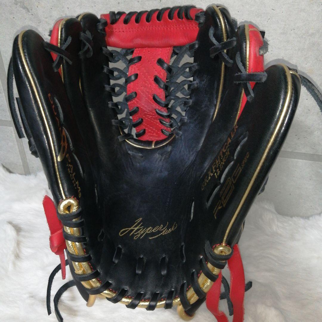 Rawlings 軟式グローブ 両投げ用 黒 赤 ゴールドライン