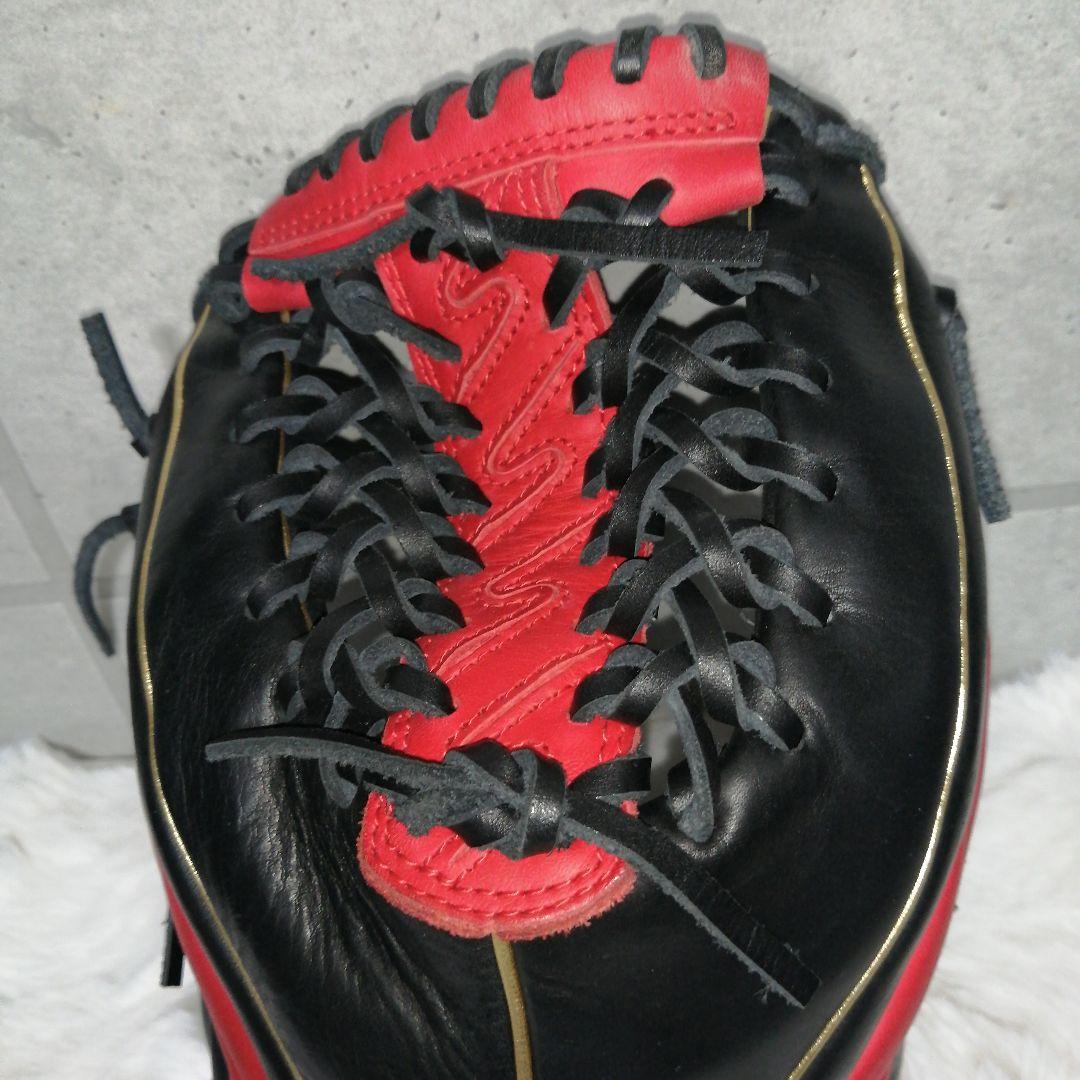 Rawlings 軟式グローブ 両投げ用 黒 赤 ゴールドライン