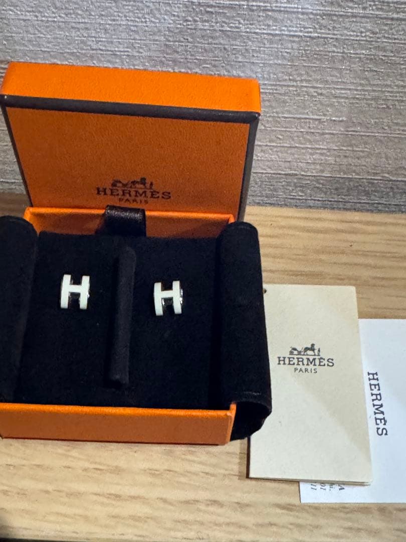 るみ‪☆HERMES ネックレス ピアス ミニ ポップH ホワイト