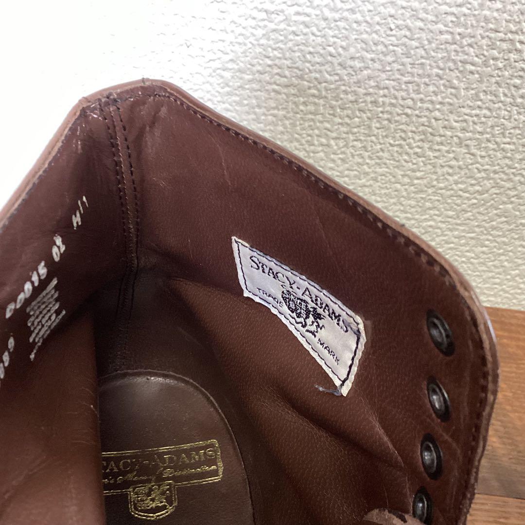 STACY ADAMS レースアップキャップトゥブーツ ブラウン 8 1/2