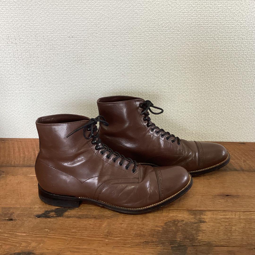 STACY ADAMS レースアップキャップトゥブーツ ブラウン 8 1/2