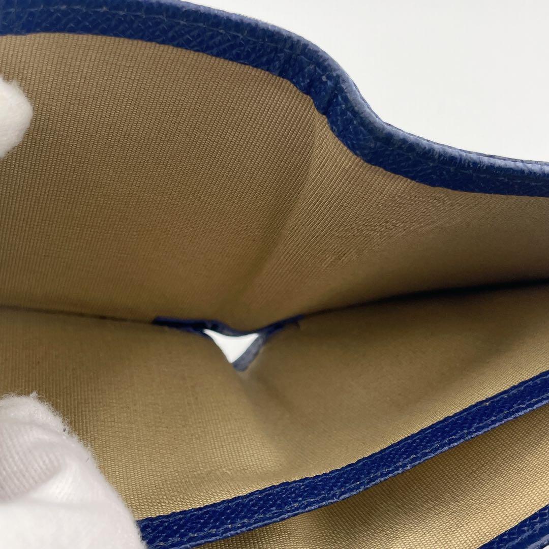 dunhill ダンヒル ネイビー レザー 二つ折り財布