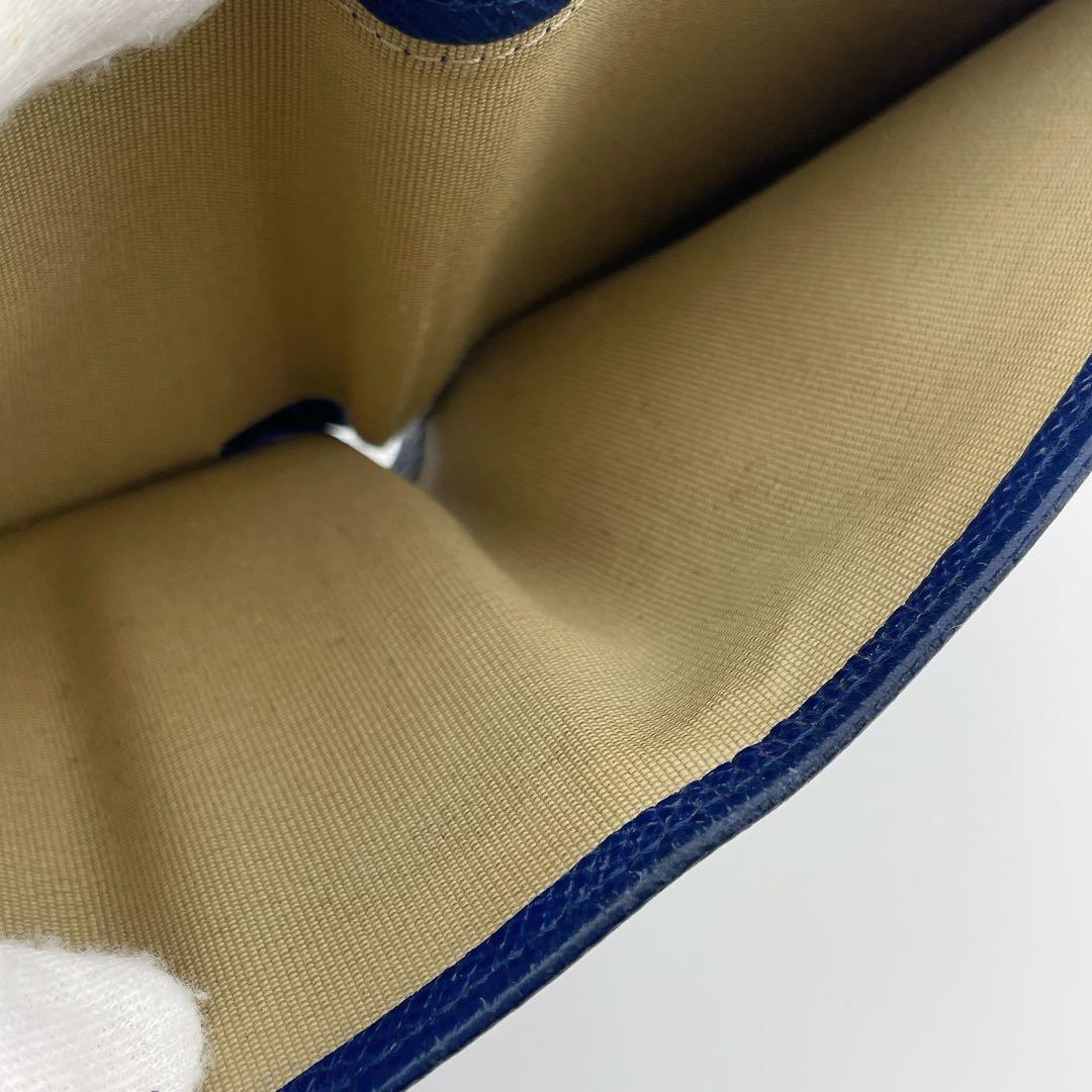 dunhill ダンヒル ネイビー レザー 二つ折り財布