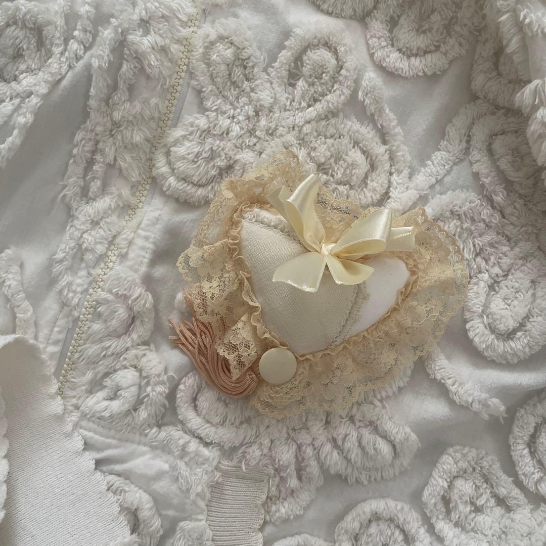 KIKI2♡シェニールのヴィンテージブルゾン グニフニ♡ハートブローチ