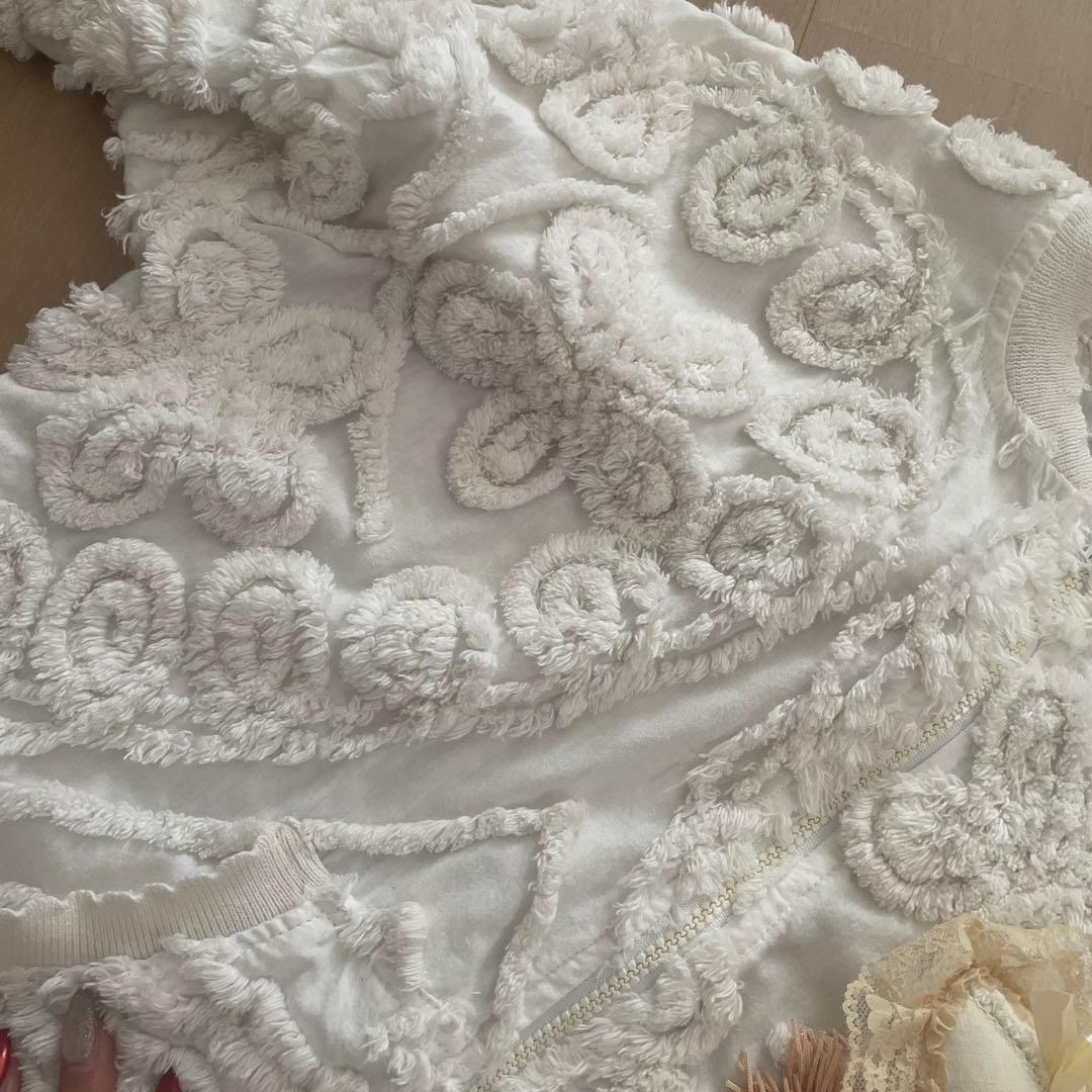 KIKI2♡シェニールのヴィンテージブルゾン グニフニ♡ハートブローチ