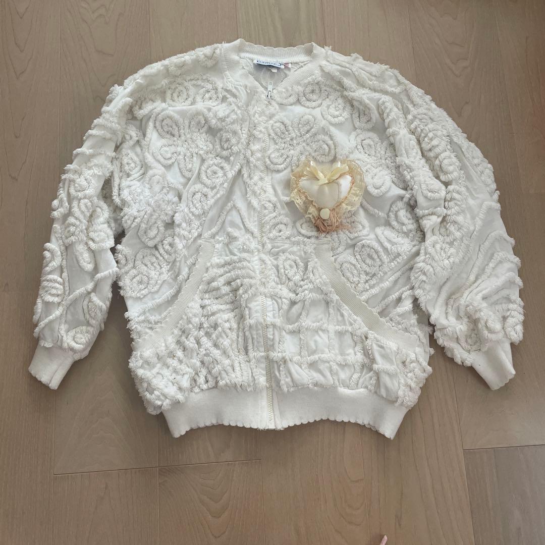 KIKI2♡シェニールのヴィンテージブルゾン グニフニ♡ハートブローチ