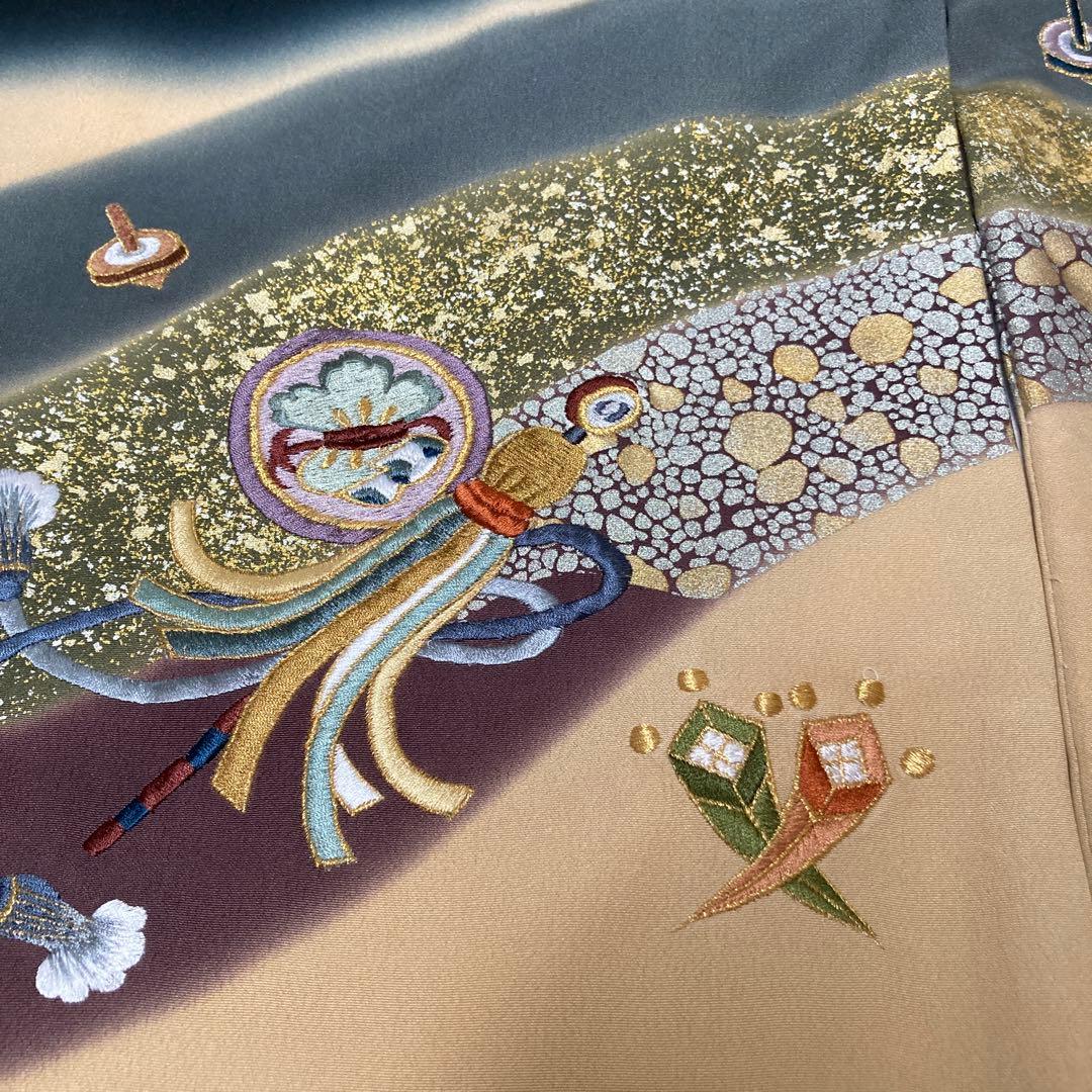 【新品】高級　刺繍　初着　お宮参り着　かぶと　龍柄