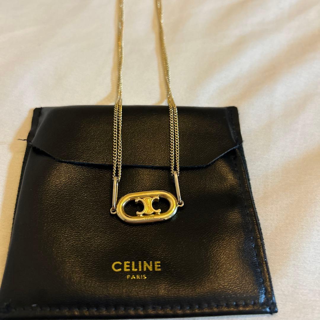 CELlNE セリーヌ トリオンフ ロゴ ネックレス ゴールド