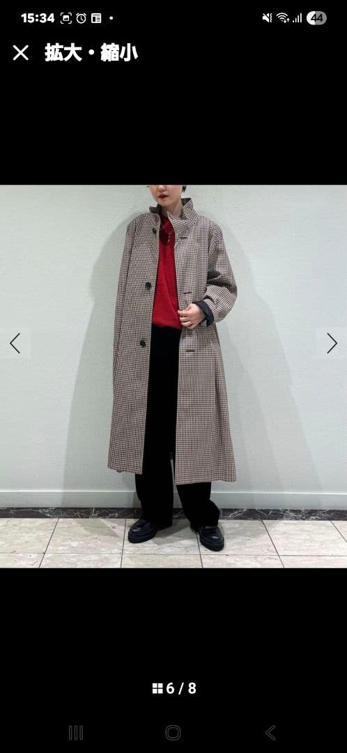 CABaN ウールギャバジン ガンクラブチェックスタンドカラーコート