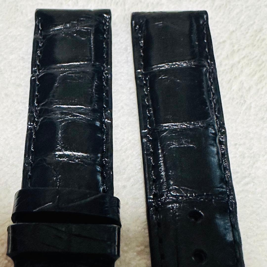 7288#20mm-18mmブラック★本物クロコダイル腕時計用ベルト