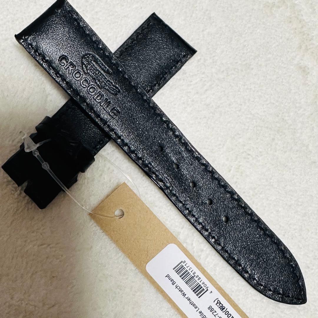 7288#20mm-18mmブラック★本物クロコダイル腕時計用ベルト