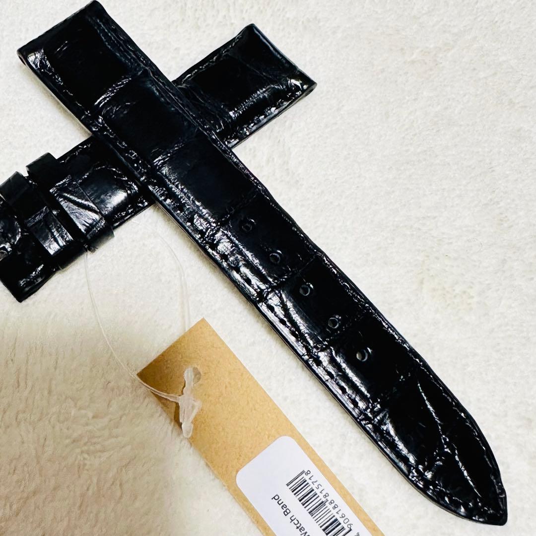 7288#20mm-18mmブラック★本物クロコダイル腕時計用ベルト
