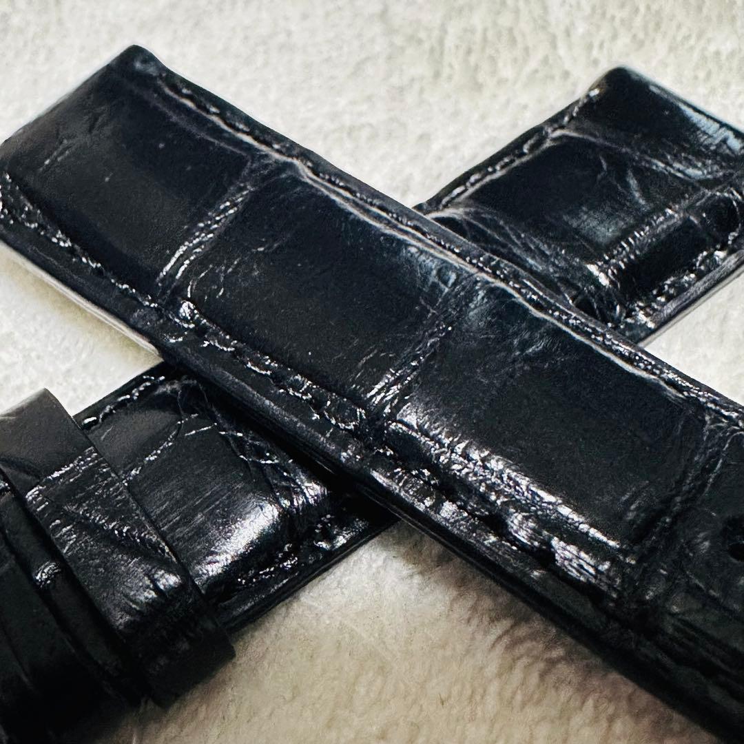 7288#20mm-18mmブラック★本物クロコダイル腕時計用ベルト