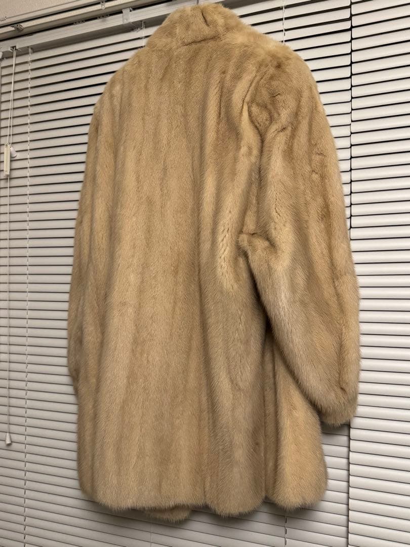 裾幅150 着丈86 ヴィンテージ　ミンク　ベージュ　高級　ロングコート　毛皮