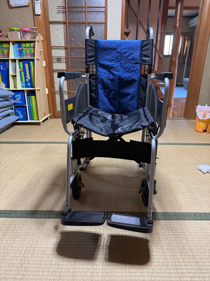 MIKI 車椅子 折りたたみ式 ネイビー 取扱説明書付き