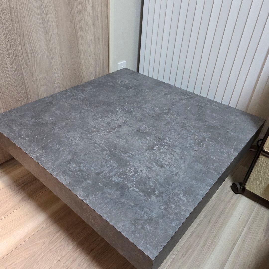 純日本製 コンクリート調 センターテーブル ローテーブル 正方形 北欧