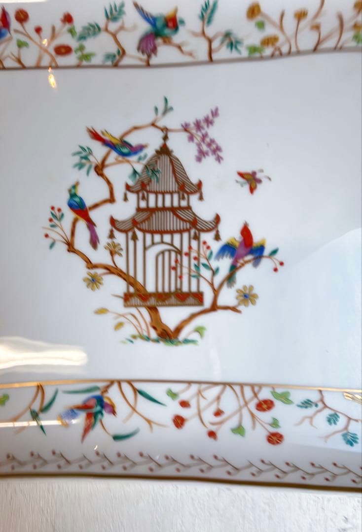 ティファニー オーデュボン リモージュ フランス ★シノワズリ 花鳥 絵皿 飾皿