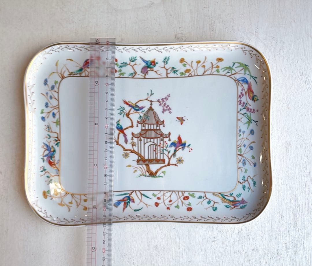 ティファニー オーデュボン リモージュ フランス ★シノワズリ 花鳥 絵皿 飾皿