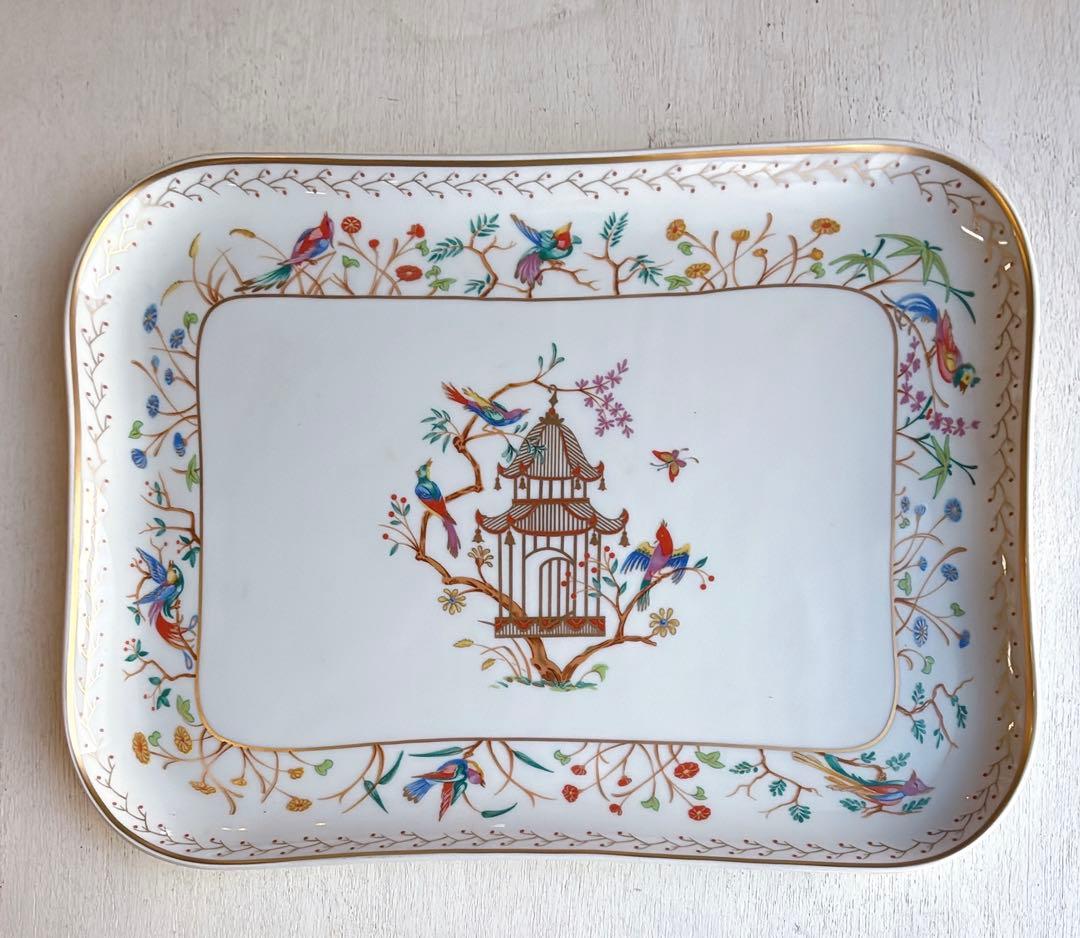 ティファニー オーデュボン リモージュ フランス ★シノワズリ 花鳥 絵皿 飾皿