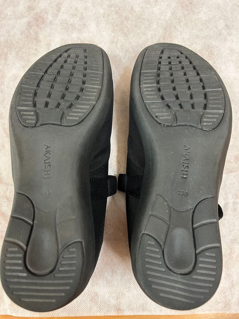 AKAIISHI ブラック160膝楽パンプスオールウェザー　25.0