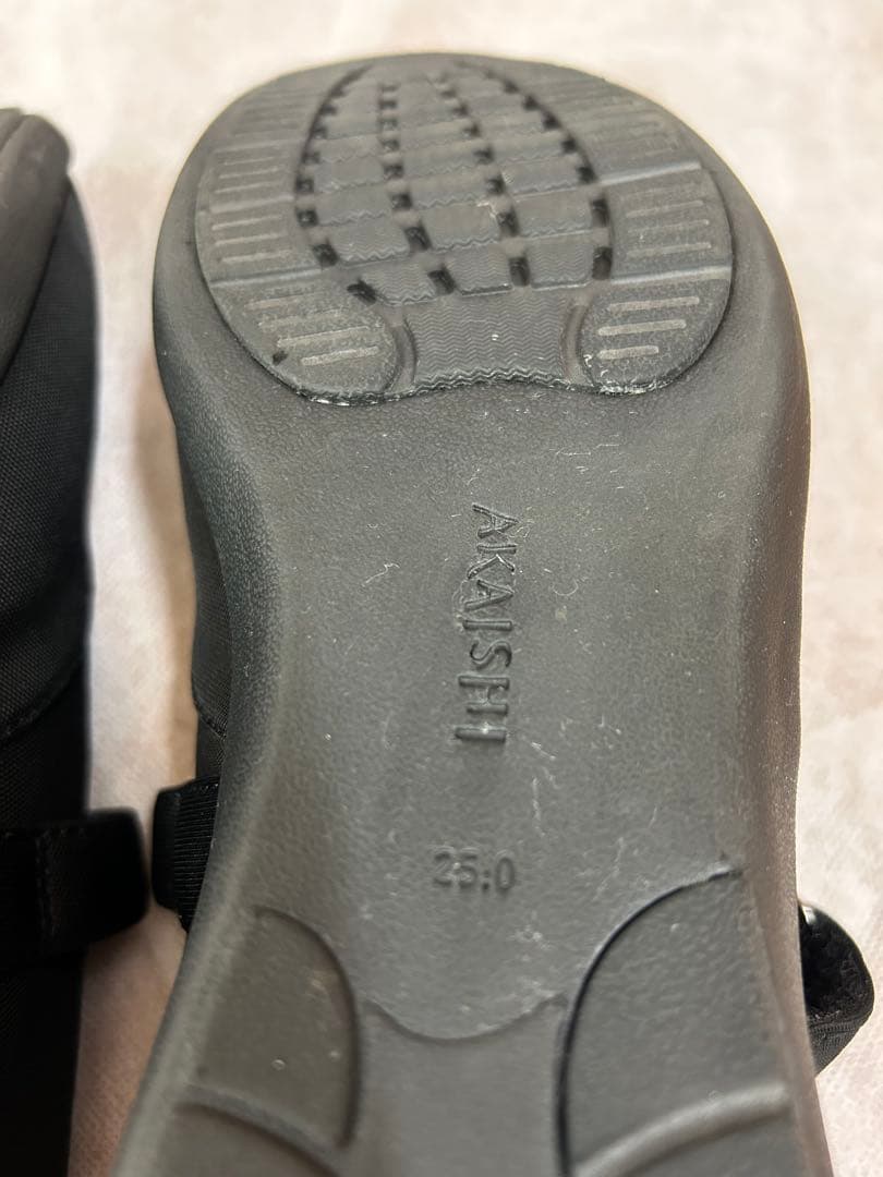 AKAIISHI ブラック160膝楽パンプスオールウェザー　25.0