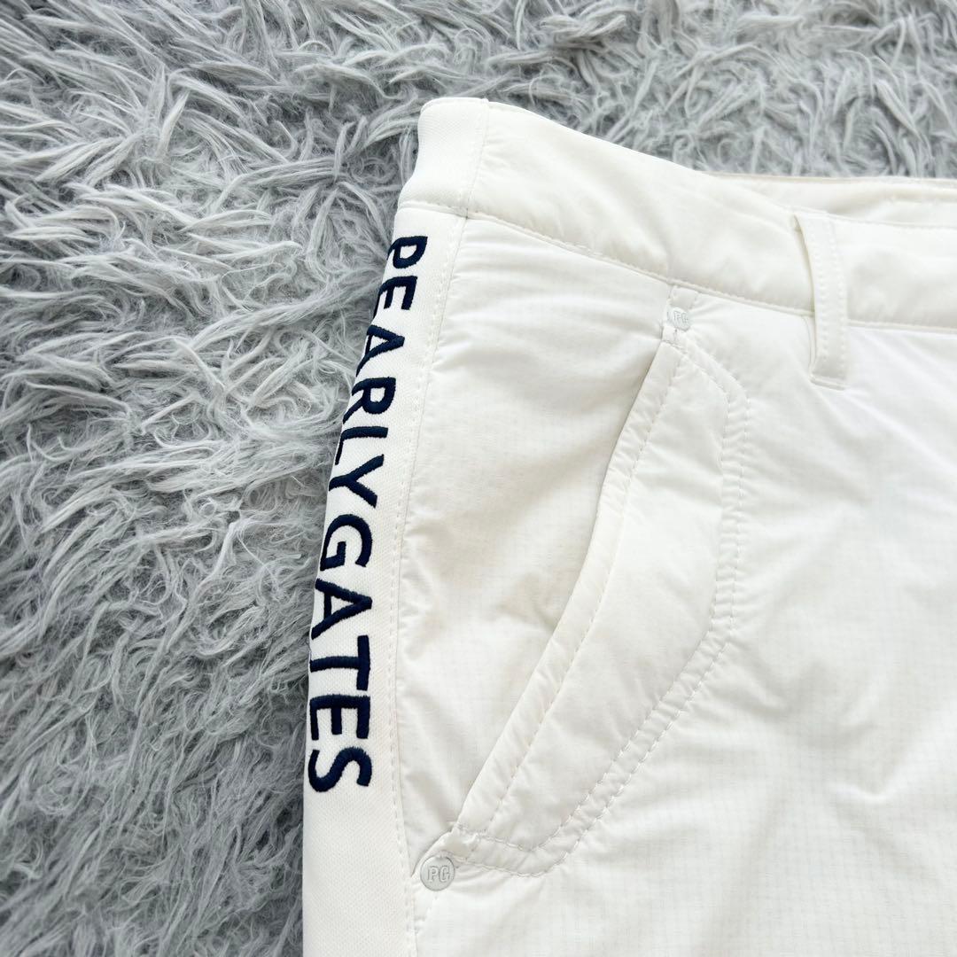 パーリーゲイツ　パンツ　中綿　ストレッチ　防寒　オフホワイト　サイズ0