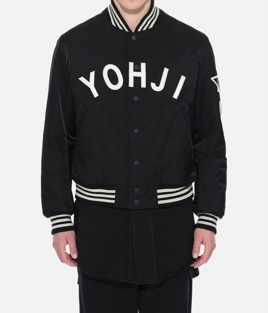 Y-3 スタジャン ボンバージャケット　ブラック Lサイズ